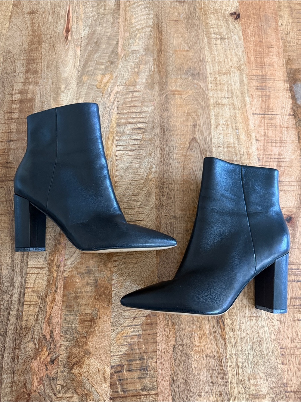Marc Fisher Black Pointed-Toe Zip Ankle Boots